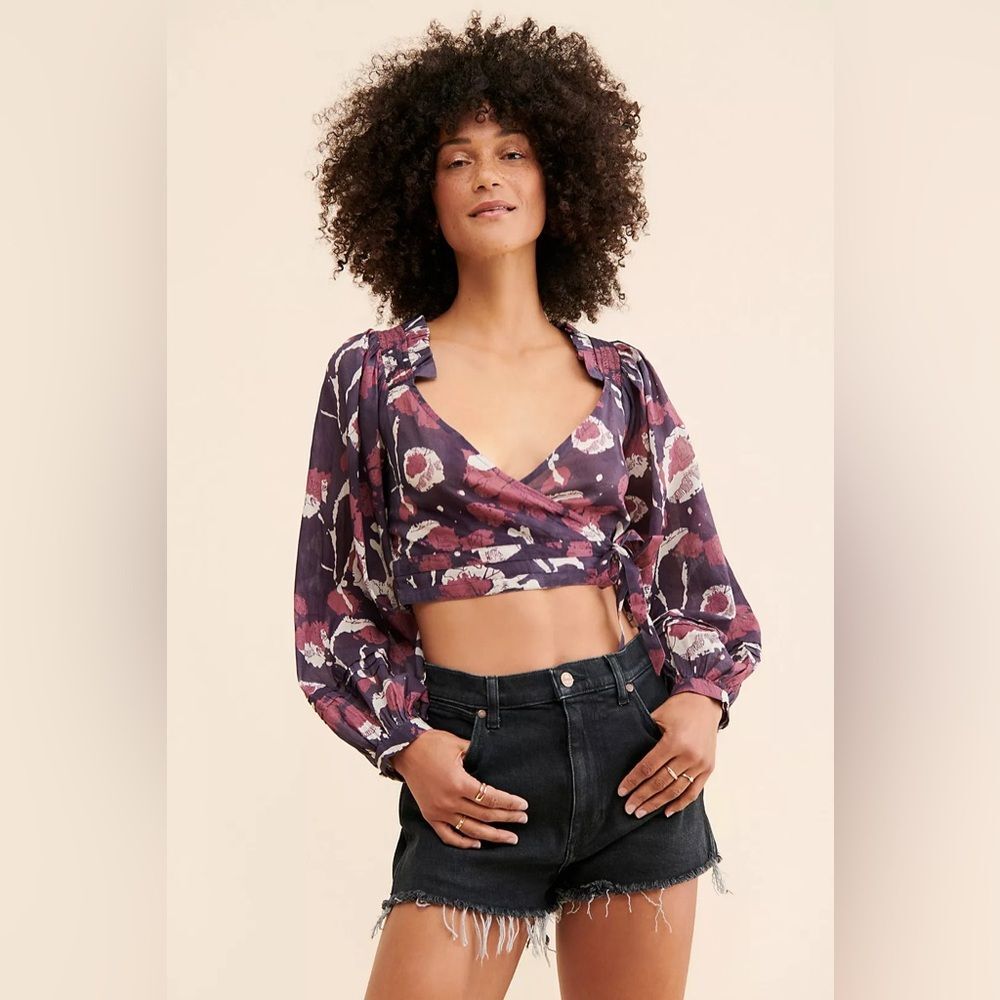 Cleobella Valencia Wrap Top in Purple/Pink NWT! size XS